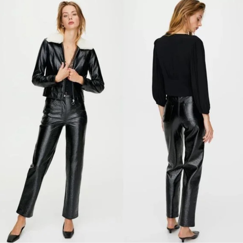 Aritzia Wilfred Melina Super High Rise Faux Leather Pants | 4